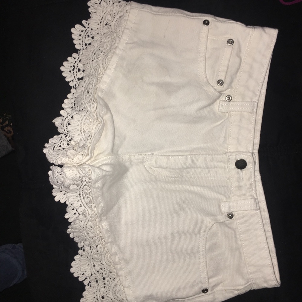 White denim shorts